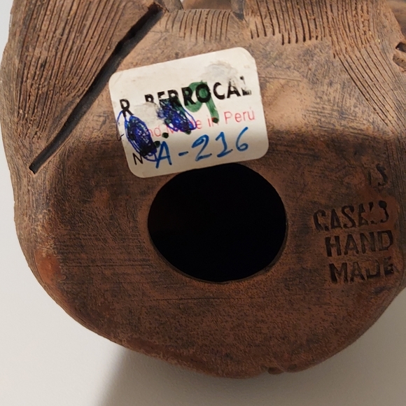 Casals Porcelain Elephant Figurine Trunk Up Tusks Sitting Peru Hand Made - Picture 7 of 7